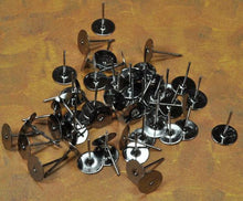 Load image into Gallery viewer, Earring Posts Gunmetal 100 Pack 8mm