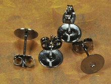 Load image into Gallery viewer, Earring Posts Gunmetal 100 Pack 8mm