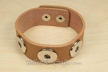 Load image into Gallery viewer, Snap Button Leather Bracelet - Light Brown