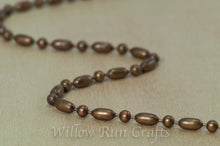 Load image into Gallery viewer, Antique Copper Bead Bar Chain 20" with Lobster Clasp