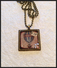Load image into Gallery viewer, Pendant Tray Square Antique Bronze with Beaded Edge 25mm