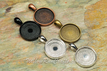 Load image into Gallery viewer, Pendant Tray Circle Antique Bronze 16mm