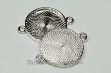Load image into Gallery viewer, Pendant Tray Circle Silver 25mm with Double connector