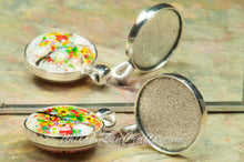 Load image into Gallery viewer, Pendant Tray Double Sided Circle Antique Silver 25mm