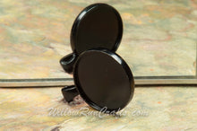 Load image into Gallery viewer, Pendant Tray Double Sided Circle Black 25mm