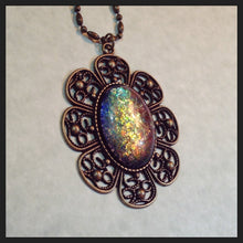 Load image into Gallery viewer, Pendant Tray Oval Filigree Bronze 22 x 30mm