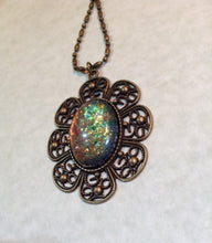 Load image into Gallery viewer, Pendant Tray Oval Filigree Bronze 22 x 30mm
