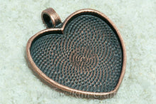 Load image into Gallery viewer, Pendant Tray Heart Antique Copper 25mm