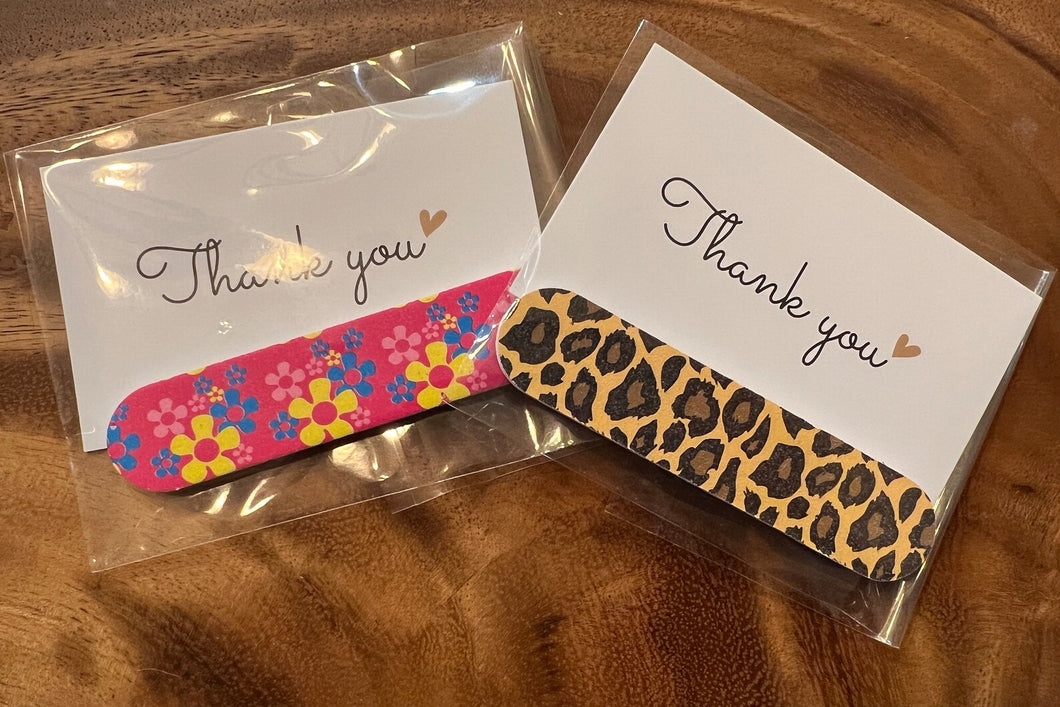 Nail File Thank You Gift, 10 different designs, Pack of 10
