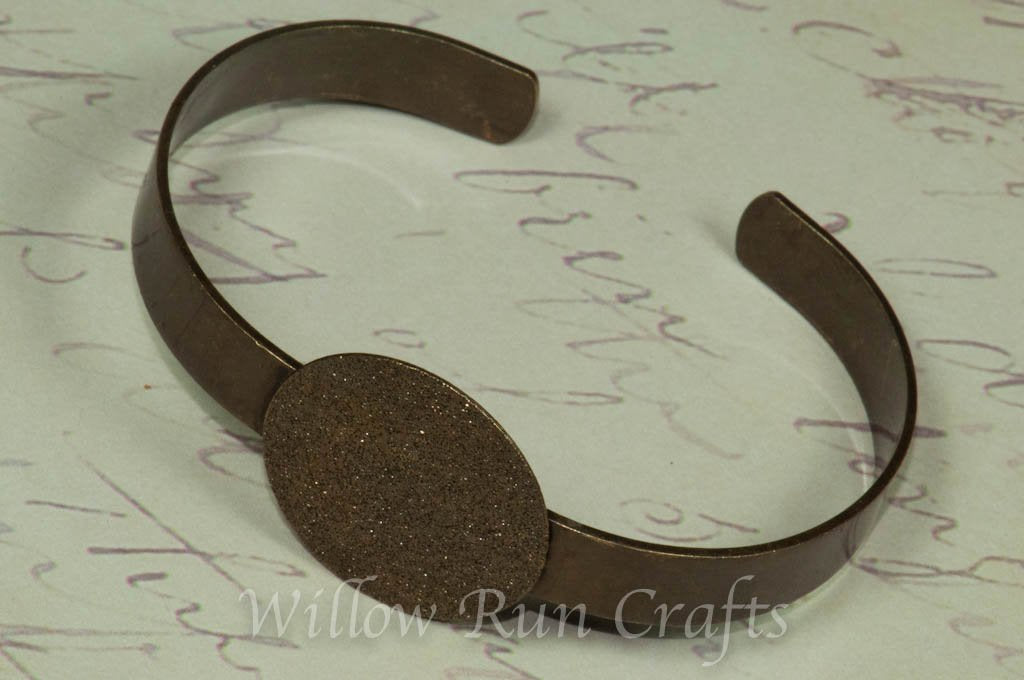 Bronze Cuff Bracelet with 25mm Pad