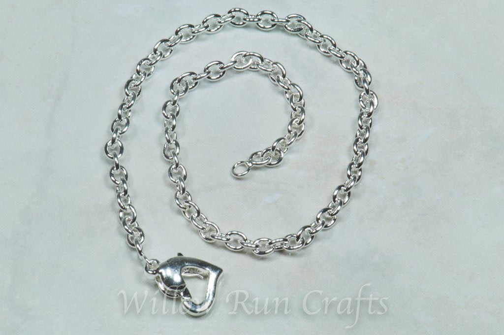 Silver Plated Charm Bracelet Small Link