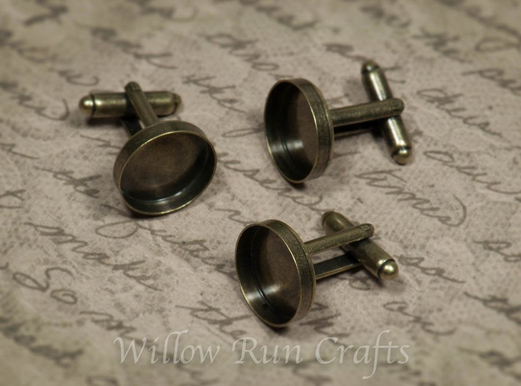 Imperfect Bronze Cuff Link Tray 16mm 1 Pair