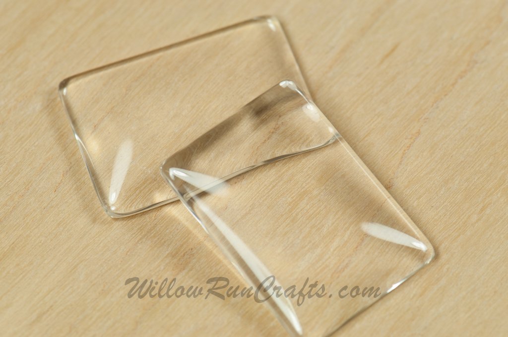 25 x 35mm Small Glass Rectangle Cabochon