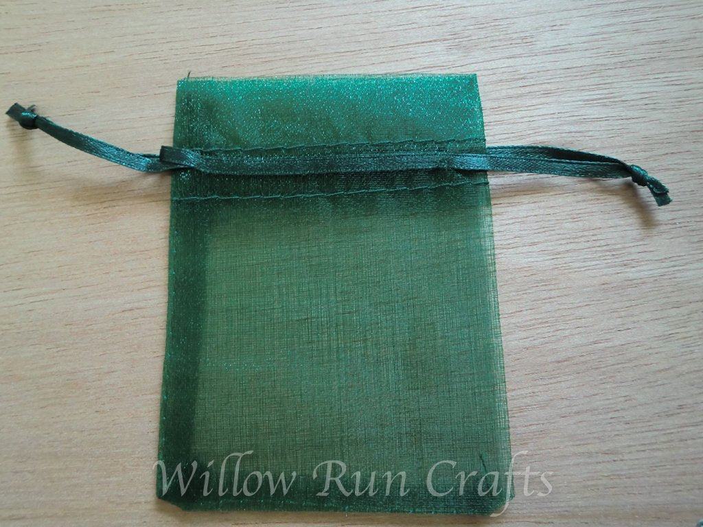 Dark Green Organza Bag