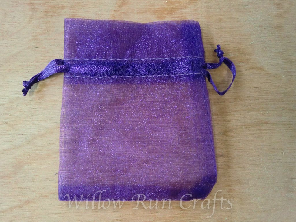 Dark Purple Organza Bag