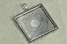Load image into Gallery viewer, Pendant Tray Square Antique Silver Beaded Edge 25mm
