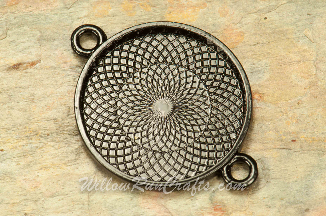 Pendant Tray Circle Black 25mm with Double connector
