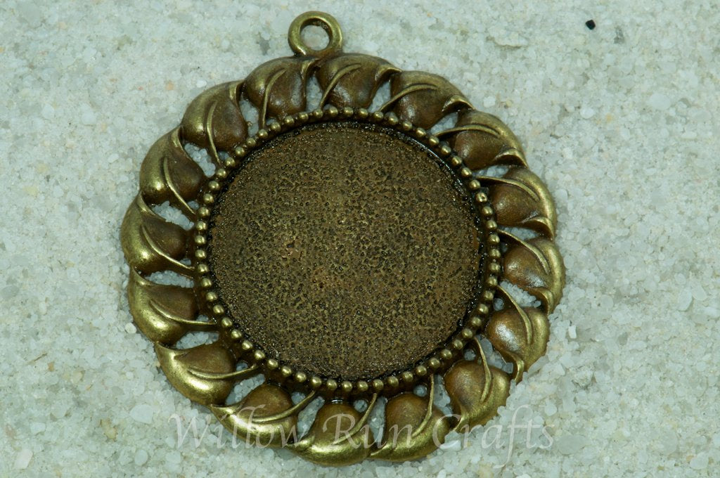 Pendant Tray Circle Antique Bronze Decorative Finish 30mm