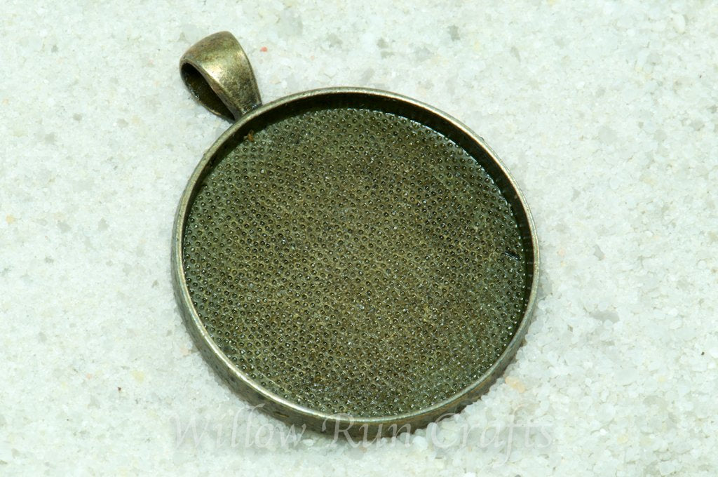Pendant Tray Circle Antique Bronze 30mm