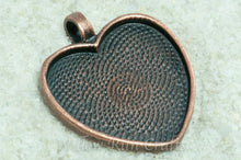 Load image into Gallery viewer, Pendant Tray Heart Antique Copper 25mm

