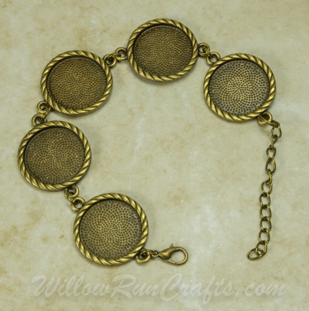 Antique Bronze 20mm Bezel Circle Bracelet