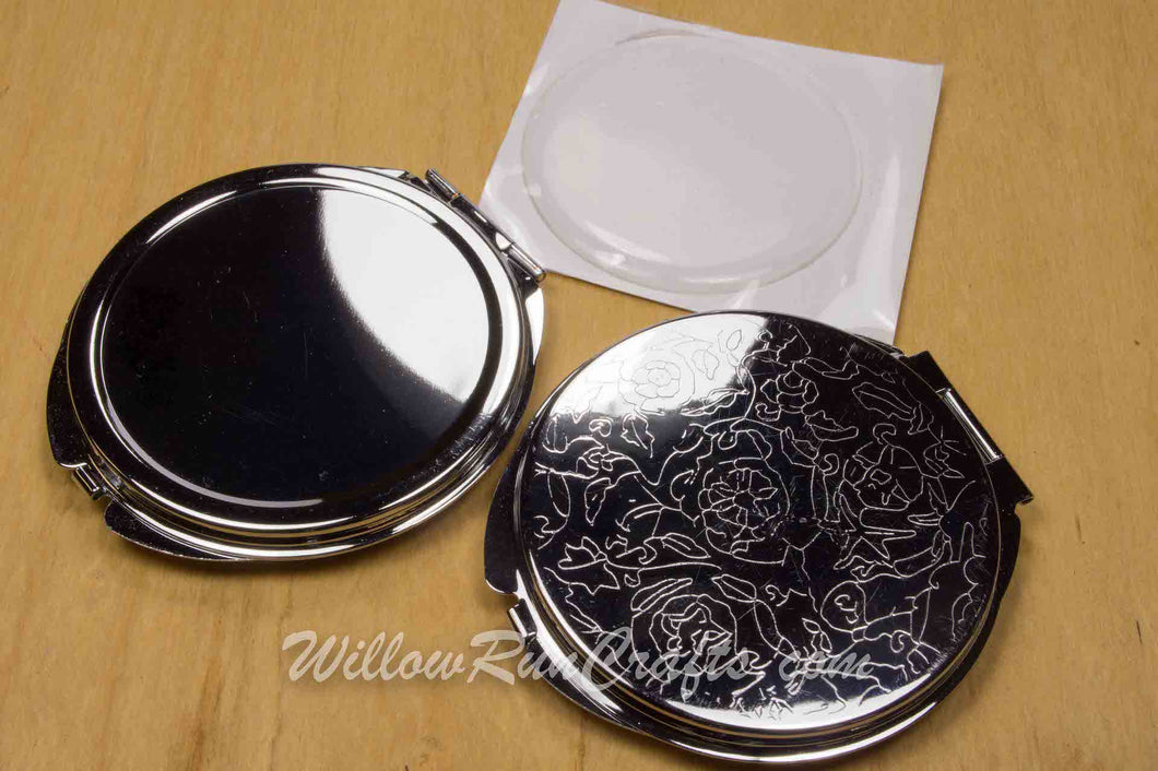 Compact Double Side Pocket Mirror 2 inch (50mm) blank area