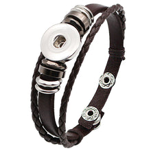 Load image into Gallery viewer, Noosa Snap Button Leather Bracelet with Bead
